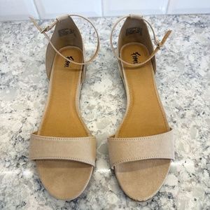 Fiona Ankle Strap Wedges Heel Strappy Sandal Shoe Sz 12